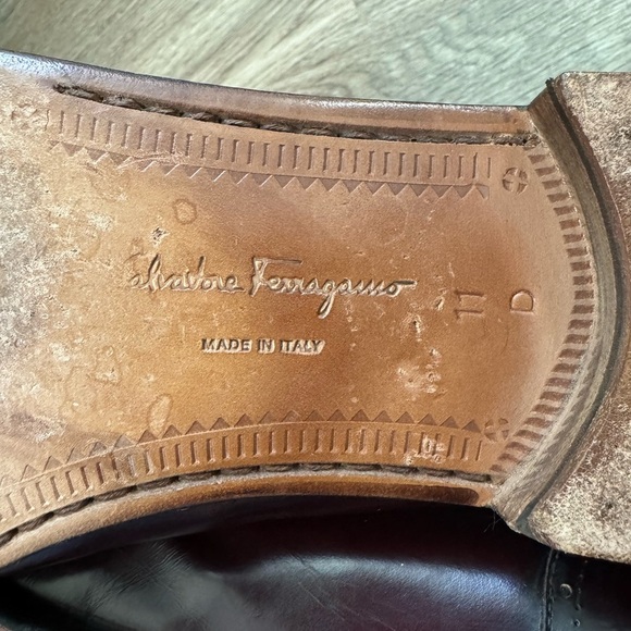 Salvatore Ferragamo Men’s Size 11 – Burgundy Leather – Made in Italy - Picture 4 of 6
